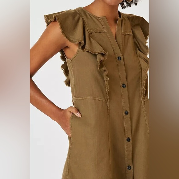 ✨ Anthropologie Button Front Tunic Dress Sz S - Picture 2 of 4